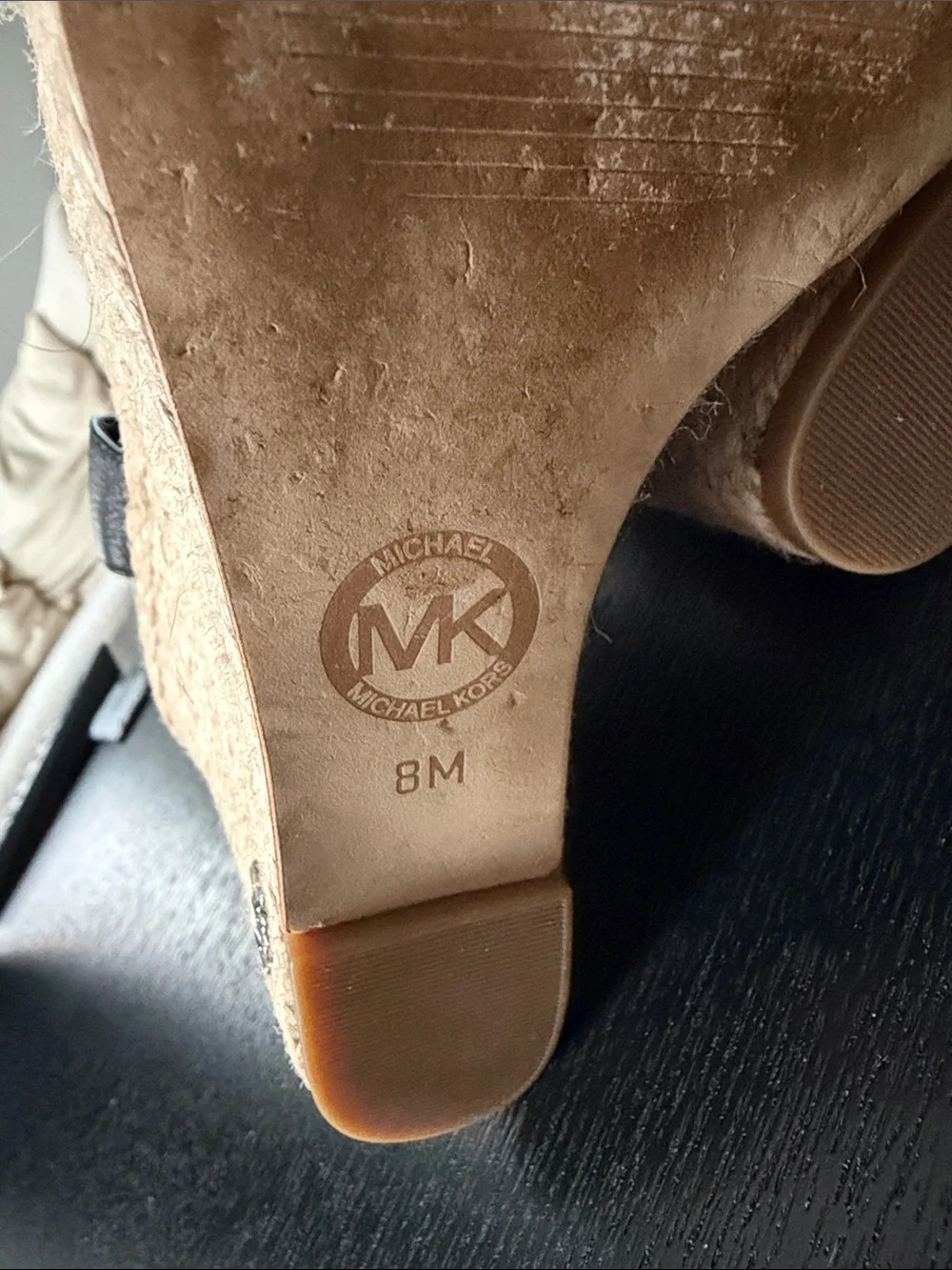 MICHAEL Michael Kors Black Leather Ankle-Strap Espadrille Wedges